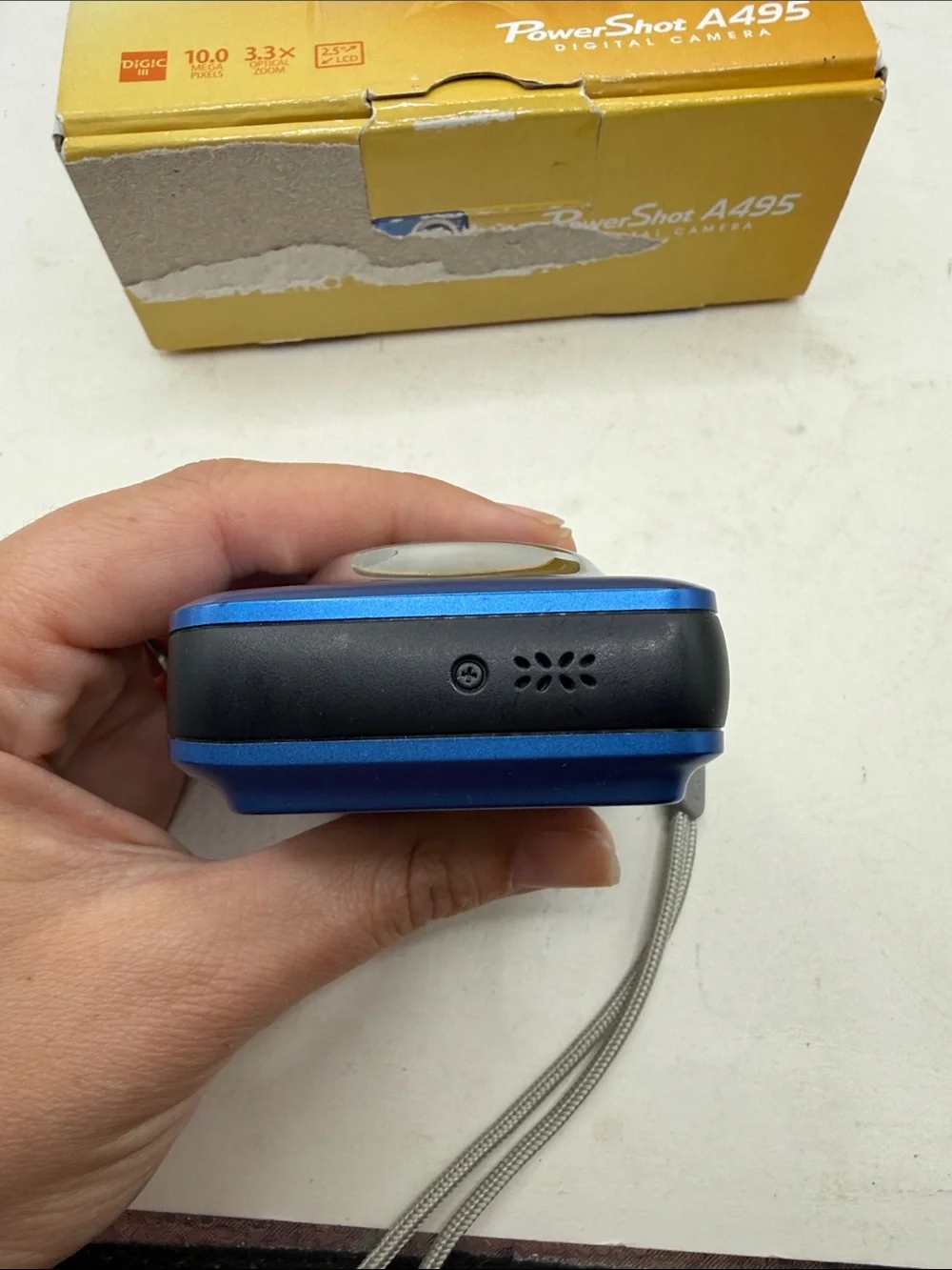 Canon PowerShot A495 Blue Compact Camera 10MP 3.3x Zoom 2.5in 8GB SD WORKING